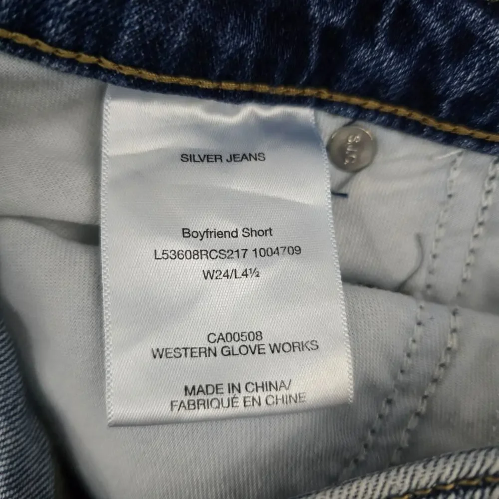 Silver Jeans boyfriend shorts womens denim 24 blue L4.5‎ 5217